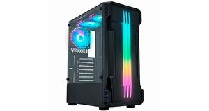 GABINETE GAMER K-MEX CG-XXKB BIFROST II FRONTAL FITA LED RGB USB 3.0/2.0 LAT.VIDRO S/FONTE