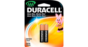 PILHAS ALCALINAS DURACELL AAA C/2