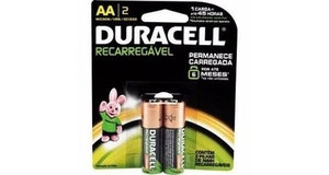 PILHAS RECARREGAVEIS DURACELL AAA C/2