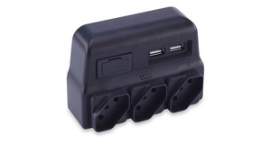 PROTETOR ELETRICO 3T , 2P+T C/ CARREGADOR USB PT